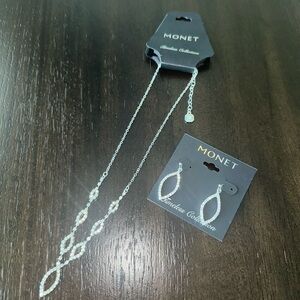 Monet Silver Necklace Elegant Y-Shape Design